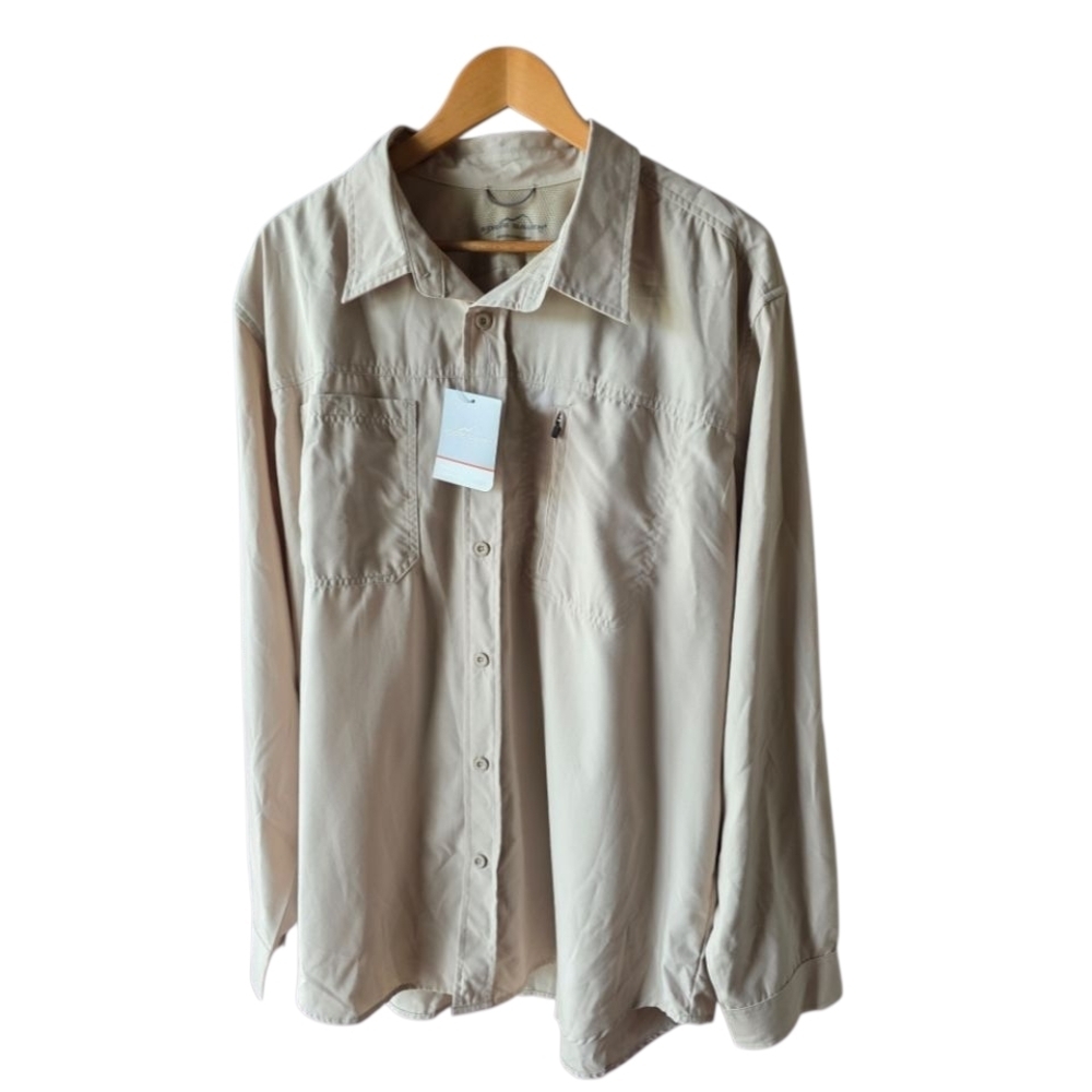 Eddie Bauer Travex Convertible Tan Shirt Mens Size XL New with Tags